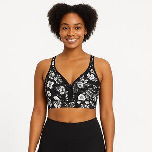 Cacique Floral Bra Black Gray Print 38H Good Condition